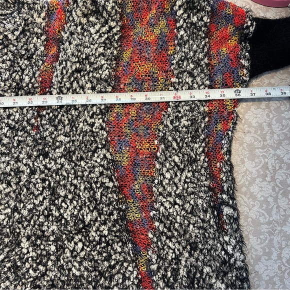 Oversized Boxy Knit Art To Wear Mixed Media Eyelash Fringe Sweater Top One Size - Picture 11 of 15